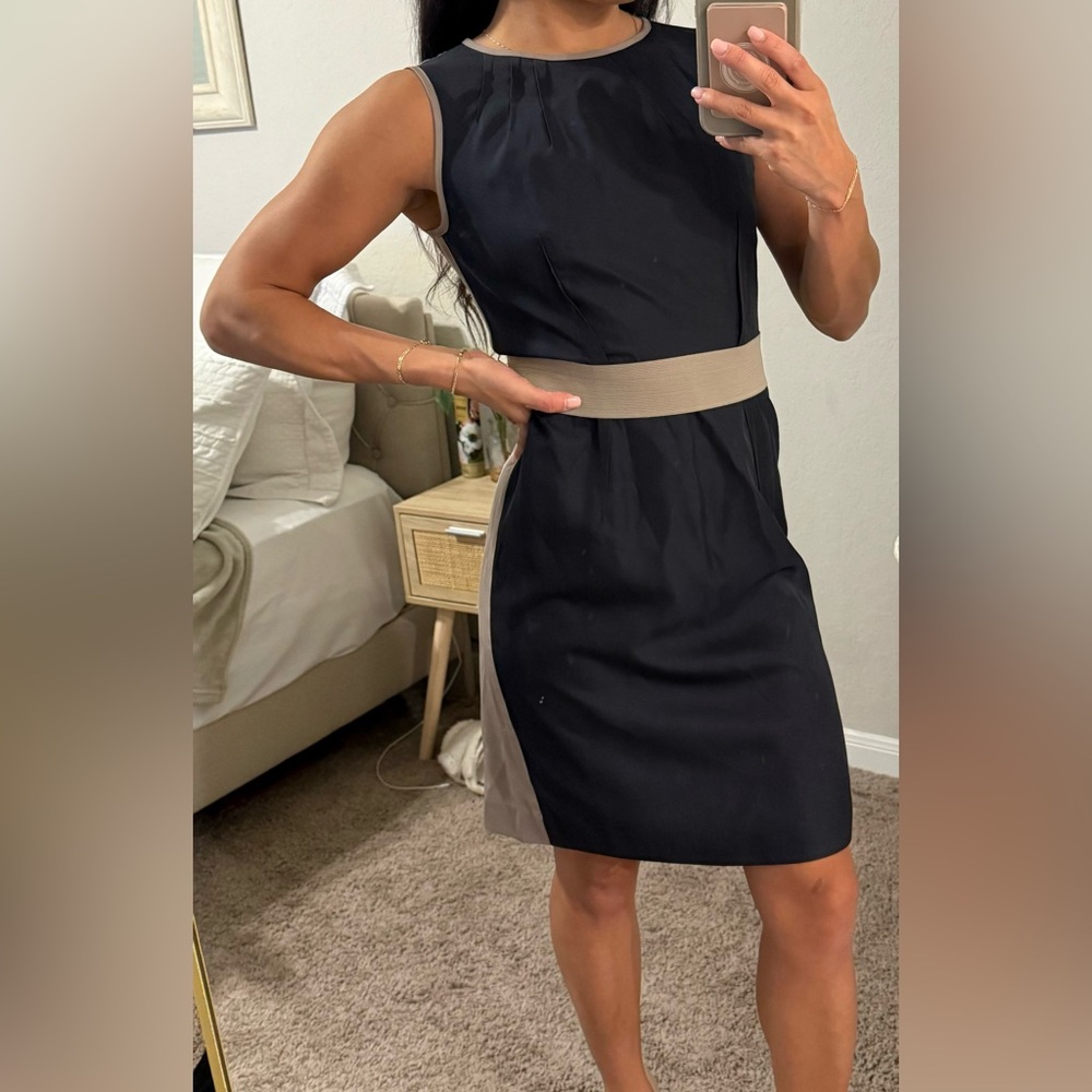 Ann Taylor 0p black and tan dress